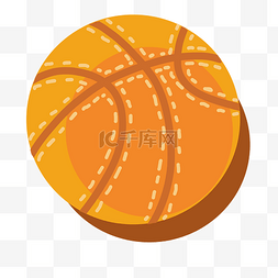 橙色的卡通篮球插画