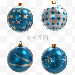 蓝色圣诞装饰球