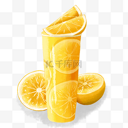 夏日水果茶图片_手绘橙子水果茶