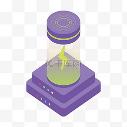 紫色电池卡通插画