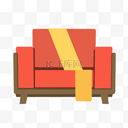 红色布艺沙发图片_红色单人沙发