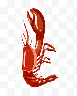 红色的小龙虾图片_醉倒的小龙虾插画