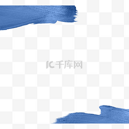 颜色油画图片_经典的蓝色画笔边框元素