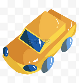 黄色卡通小汽车