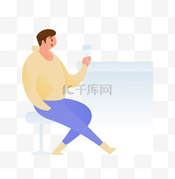 小憩卡通图片_彩色卡通人物装饰画