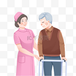 护士老人图片_老人和医护