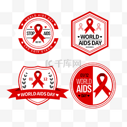 红色宣传丝带图片_疾病world aids day宣传徽章