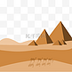 沙漠里的金字塔装饰免扣素材
