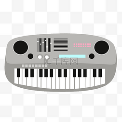 钢琴插图图片_灰色电子钢琴插图