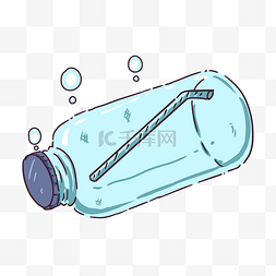 蓝色塑料瓶图案