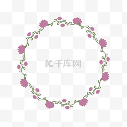 红色花朵植物图片_红色花朵植物圆形边框元素svg