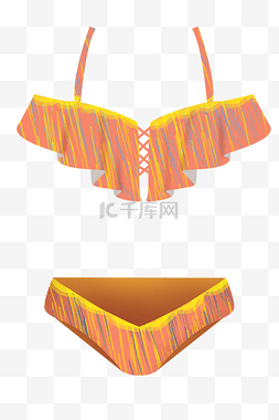 橙色泳衣装饰