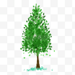 环艺水彩绿色树