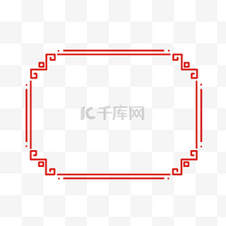 古典标题框装饰图片_红色中国风边框装饰