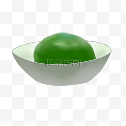 绿色碗中美食元素