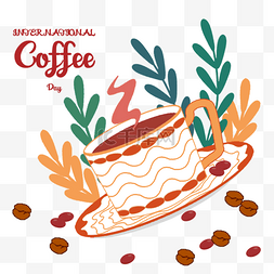 红豆盘子图片_咖啡日咖啡杯咖啡豆