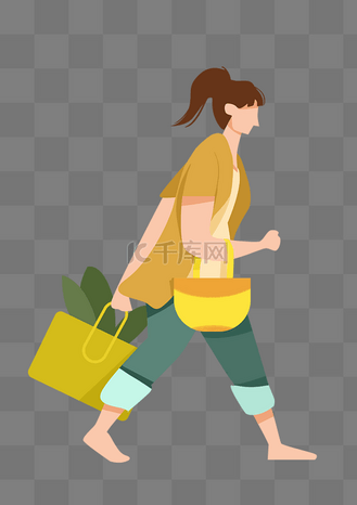 女士奔波图案