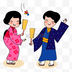 日本新年传统服饰hanetsuki