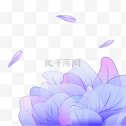 水粉矢量图片_紫色水墨花朵装饰图案