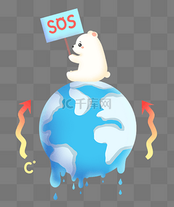 全球变暖北极熊求救