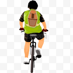 卡通男孩自行车图片_骑自行车的男孩