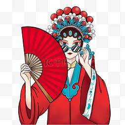 夏至旗袍美女荷花图片_国潮美女京剧素材