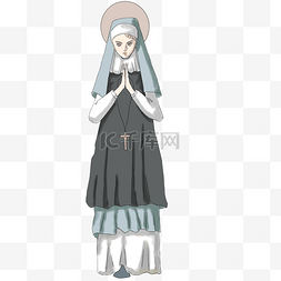 虔诚祈祷图片_天主教修女