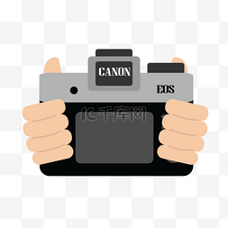 佳能相机logo图片_svg经典简约手握佳能拍照相机