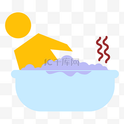 冒热气的热水图片_人享受按摩浴缸的热水浴图标
