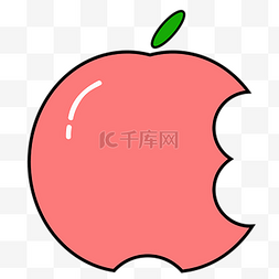 icon通用图片_浅色系扁平电商图标icon通用红苹