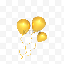 节日的氛围图片_黄色的气球免抠图