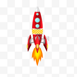 红色立体火箭