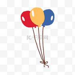 红蓝旋转球合成图片_三个彩色气球