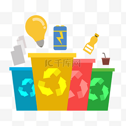 健康绿色环境图片_垃圾桶分类