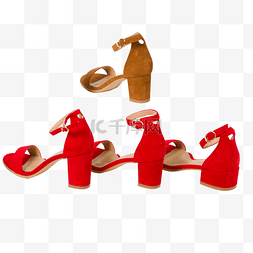 夏季日常图片_红色的夏季时尚凉鞋
