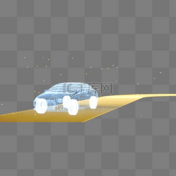 汽车电商图片_C4D立体简约全息未来光学电商
