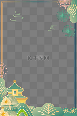 装饰中国风边框图片_国潮风海报边框端午