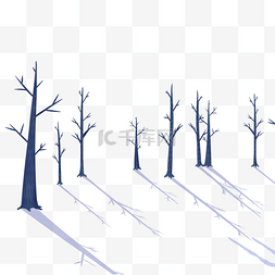 冬季植物树枝图片_冬季植物树干插画