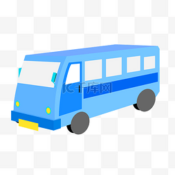  蓝色公交车 