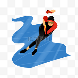 河上滑冰图片_正在滑冰的运动员