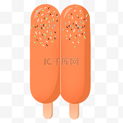 红色冰淇淋图片_两支红色冰淇淋插画