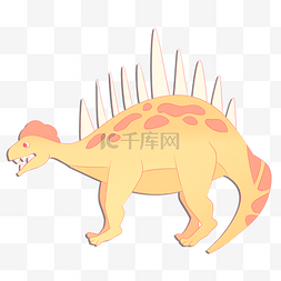 卡通黄色的动物恐龙