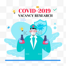 research图片_卡通手绘医疗研究covid-2019 vacancy re