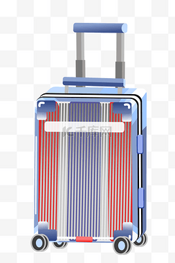 行李蓝色条纹拉杆箱