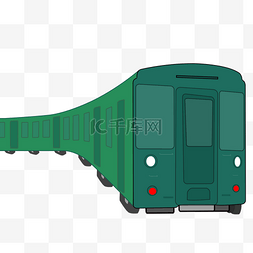 卡通装饰绿色火车元素