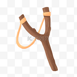 褐色木头质感六一儿童节弹弓玩具