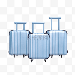 蓝色旅行箱图片_C4D立体蓝色旅行箱