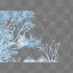 冬日的图片_冬天雪中的树