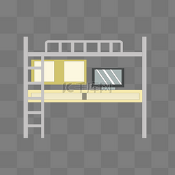 宿舍线稿床图片_宿舍床铺装饰