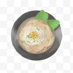 日式手绘面条图片_冬天美食鸡蛋面热汤面